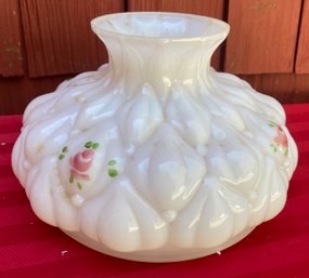 Milk Glass Paint Decorated Shade