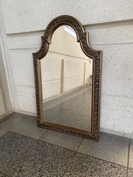 Stately Faux Gold Gilt Carved Leaf Motif Wall Mirror