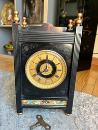 Stunning Original 19th Century Aesthetic Movement JAPY FRERES Belgian Slate Marble Mantel Clock