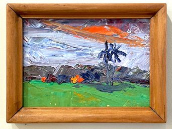 An Oil On Board 'Landscape Series I' By B.O.N. (B. 1951, Ghana)