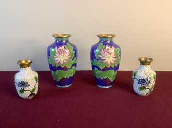 2 Miniature Asian Vase Sets Of 2