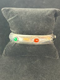 Fer's Sterling And Multistone Hinged Bangle