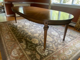 Mid Century Solid Wood Dining Table W/two Leaves And Covers