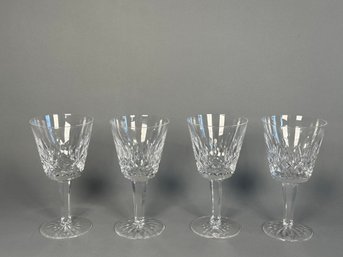 Four Vintage Waterford Crystal Lismore Claret Wine Glasses