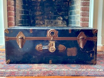 Vintage Metal Travel Trunk