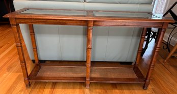 Two Tier Glass Top Console Table