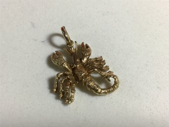 LARGE 14K GOLD CRAB