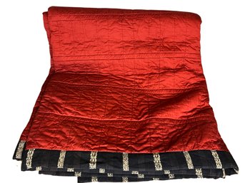 Natori Queen Size Red & Black Quilted Blanket