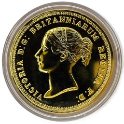 1839 Great Britain 'Una And The Lion' 5 Pounds Replica Coin (A World Of Golden Coin Replicas)