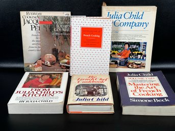 A Selection Of French Cookbooks By Julia Child & Jacques Pepin