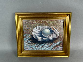 Signed Stephen Wagner 'Oyster With Pearl' Original Oil Painting