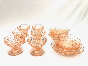 Holiday Pink Depression Glass By Jeanette