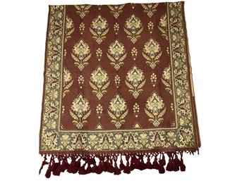 Victorian Portiere Curtain In Burgundy & Gold