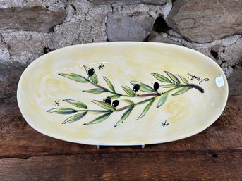 A Glazed Ceramic Platter, Olive Branch Motif