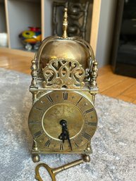 Ornate Vintage British Brass Case LANTERN CLOCK