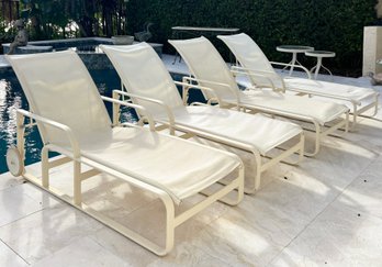 A Set Of 4 Vintage Modern Aluminum And Mesh Lounge Chairs - Quantum By Brown Jordan