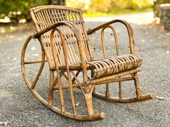 A Beautiful Antique Rattan Rocker, C. 1920's - Possibly Heywood Wakefield