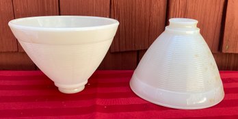 Two Milk Glass Shades