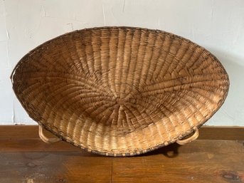 VERY LARGE And Beautiful Antique Winnower Basket With Handles