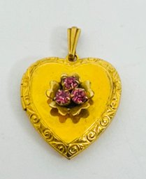 VINTAGE 12K GOLD-FILLED HEART SHAPE LOCKET SIGNED L.S. CO.