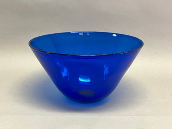 Hand Blown Blue Glass Blenko Bowl