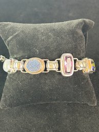 Lori Bonn Sterling And Multistone Bracelet