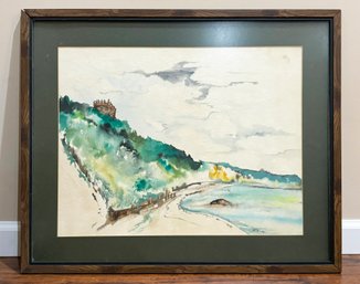 An Original Vintage Watercolor, Long Island Coastal Scene, Signed Stoetzel