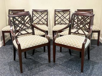 A Set Of 6 Chinese Chippendale Style Dining Chairs By Ethan Allen