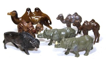 Lot Of 7 Various Wild Animals Painted Lead Dime Store Figures