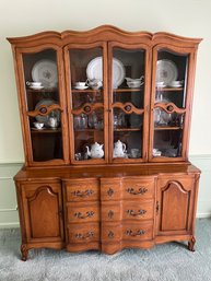 French Provincial Style  China Cabinet , In Two Pieces.
