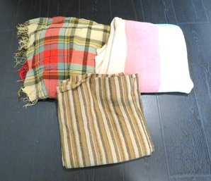 Wool And Cotton Fabric Stripe Plaid