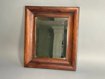 Antique Victorian Late 1800s Beveled Mirror Curved Rosewood Frame
