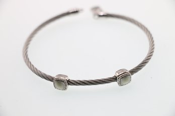 Gabriel & Co Steel And Sterling Silver Cable Bracelet