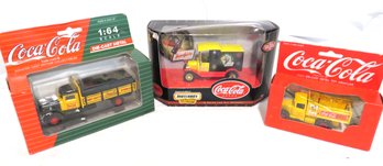 3 Coca-cola Delivery Trucks Die Cast Matchbox  New In Box