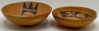 Vintage Bertha Kinale Hopi Pueblo Native American Signed Pottery Bowl & Other Signed Bowl