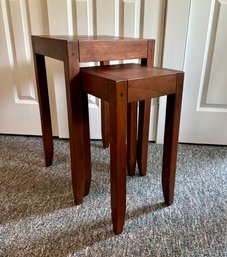 Pair Of Wooden Nesting Side Tables