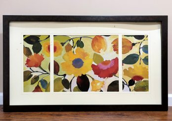 A Large Abstract Floral Gouache On Paper, Signed Parker