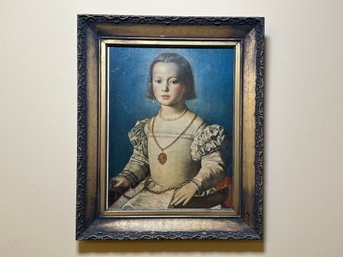 Portrait Print Of BIA D' MEDICI By BRONZINO, French Artist, Comite National De L'Enfance