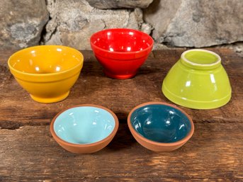 Colorful Glazed Ceramic & Terracotta Pinch Bowls