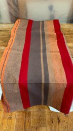 A Soft & Cozy Fleece Striped Red, Tan & Brown Throw