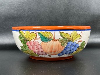 A Beautiful Handcrafted Bowl In Glazed Ceramic Made In Portugal