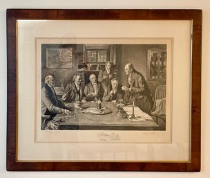 Vintage The Meeting (after Walter Dendy Sadler) Engraving By James Dobie - Signed