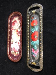 Vintage Hand Painted Tricket  Trays