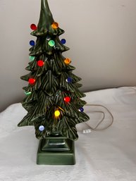 Vintage Ceramic Christmas Tree With Faceted Ball Lights