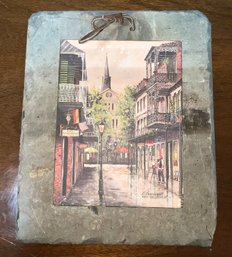 Knut Engelhardt Signed Art On 1788 New Orleans Slate