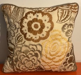 Single Embossed Silk Welted Throw Pillow