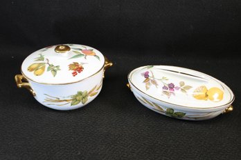 Vintage Set Of Two Piece Serving Dishes From Royal Worchester England