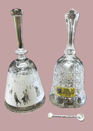 Two Crystal Bells-Tritscheler Winterhalder Bleikristall And Fostoria 1978 Christmas Bell