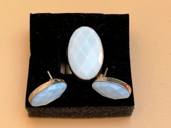 Sterling Silver Ring (Size 3) & Earrings