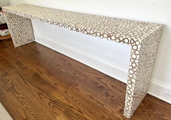 Fabulous Extra Long Resin Console With Bamboo Ring Inlay